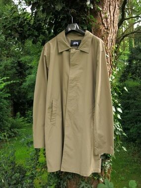 NWT Stussy lightweight Trench Coat Taupe sz L